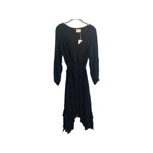 Joyfolie Kalia Midi Dress in Black Size Medium